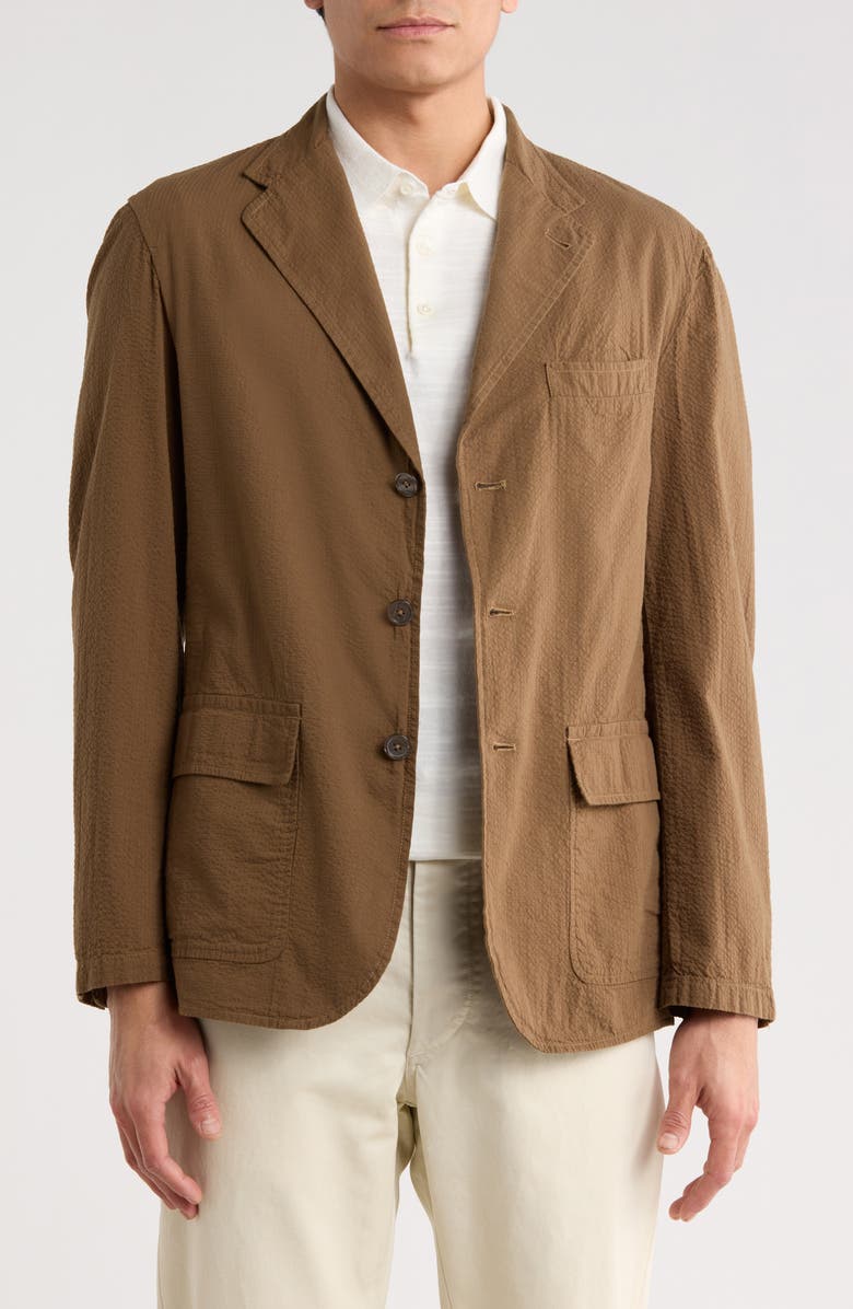 BUCK MASON Cotton Seersucker Blazer, Main, color, Walnut