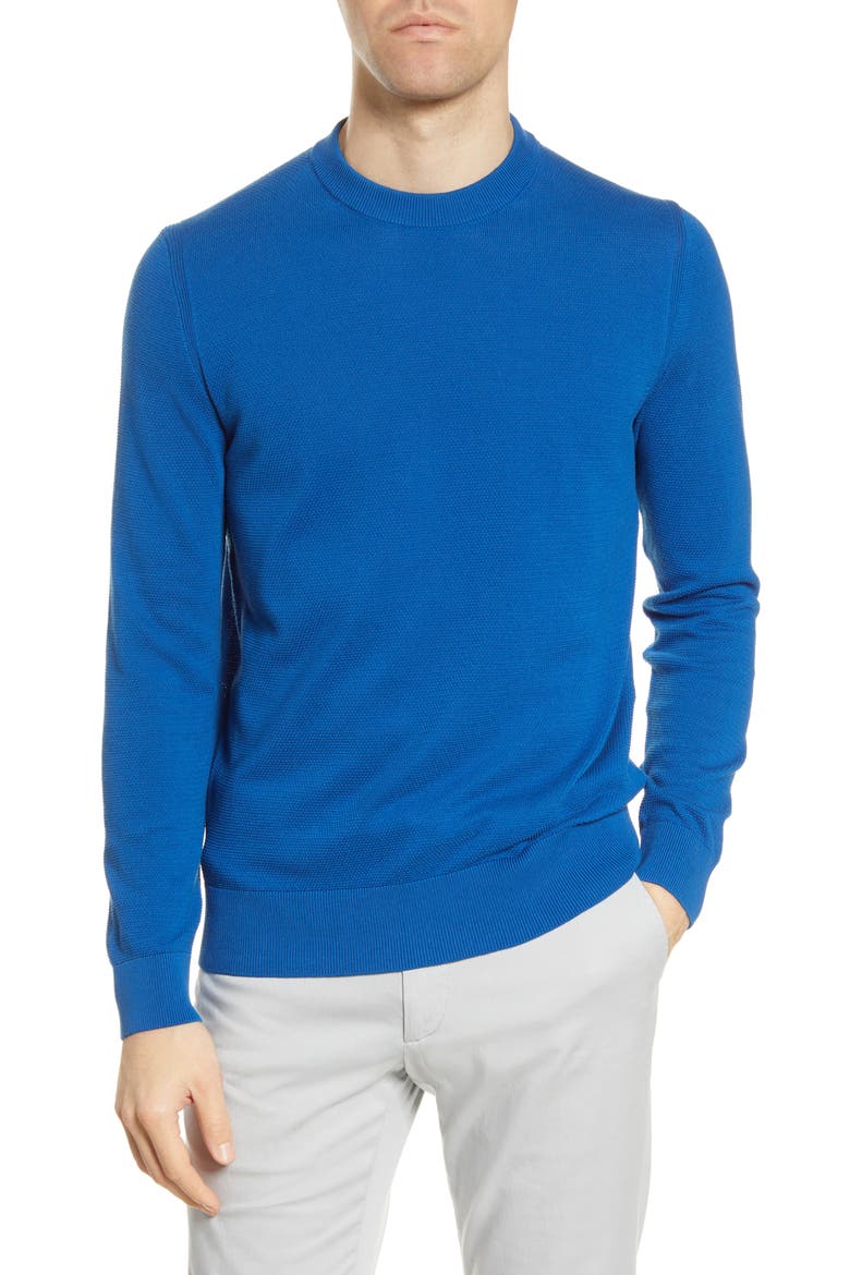 Ocaio Cotton Crewneck Sweater, Main, color, MEDIUM BLUE