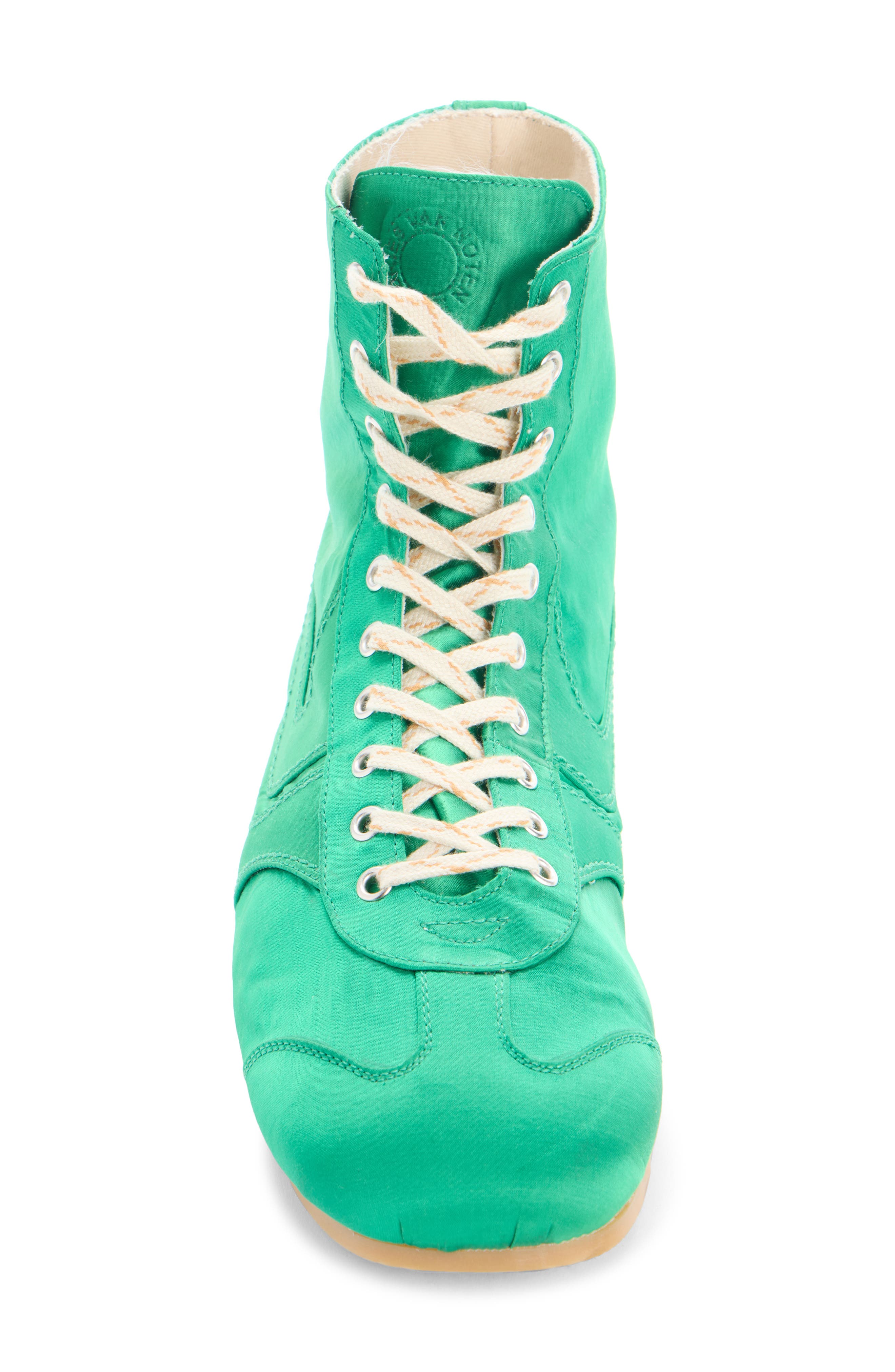 Dries Van Noten Soft & Slim Satin High Top Sneaker, Alternate, color, Green 604