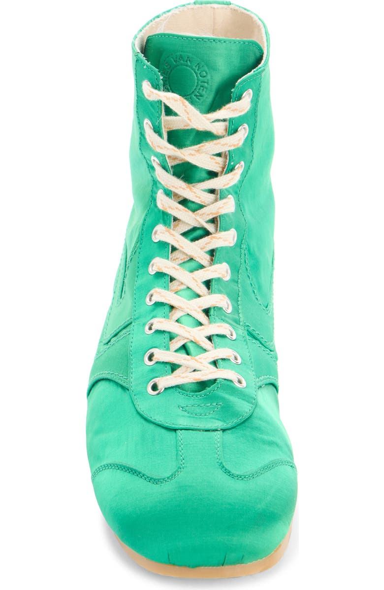 Dries Van Noten Soft & Slim Satin High Top Sneaker, Alternate, color, Green 604