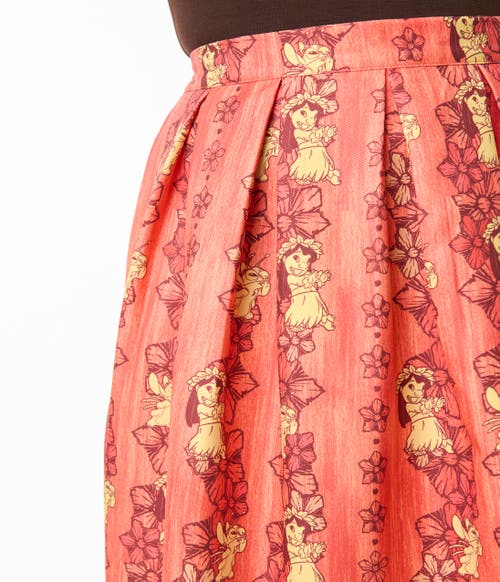 Unique Vintage Plus Size Jayne Swing Skirt In Red