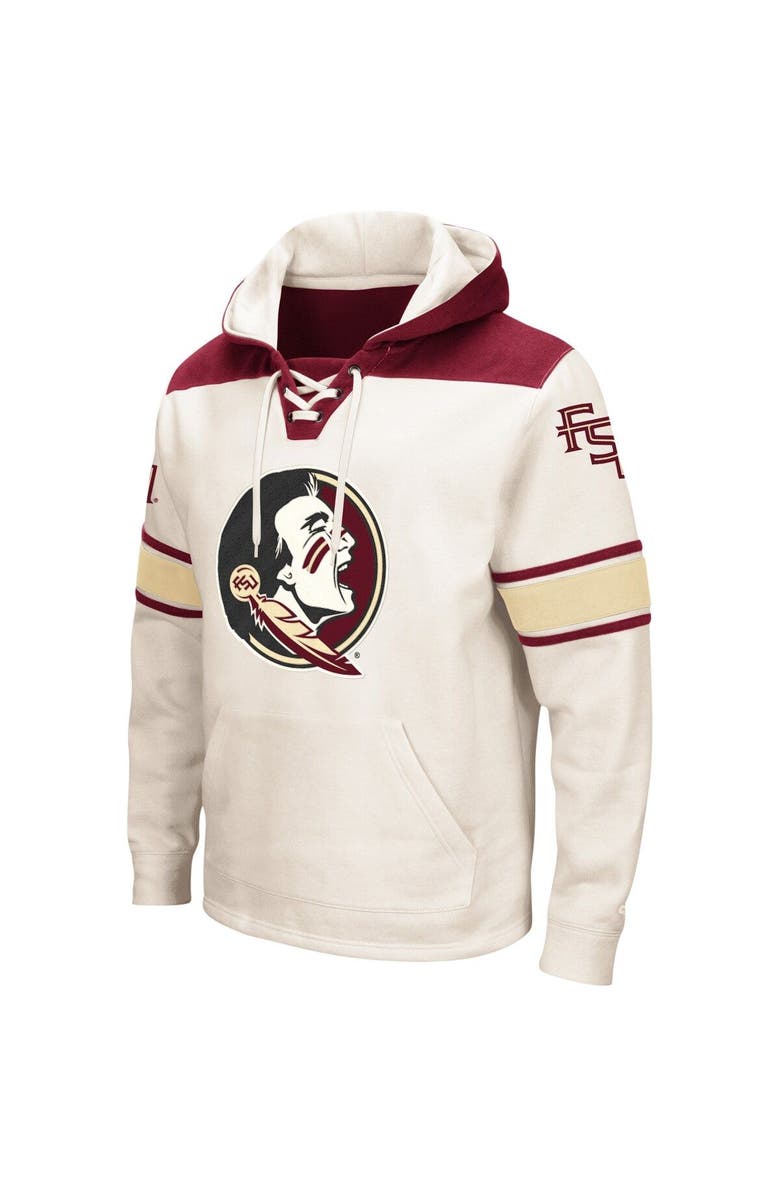 COLOSSEUM Men's Colosseum Cream Florida State Seminoles Big & Tall Hockey Lace-Up Pullover Hoodie, Alternate, color,