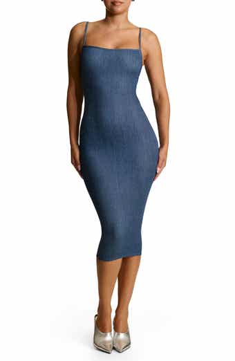 Naked Wardrobe Stretch Cotton Body-Con Maxi Dress