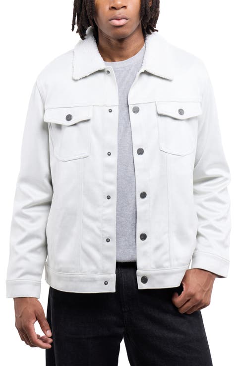 Faux Fur Collar Faux Suede Jacket