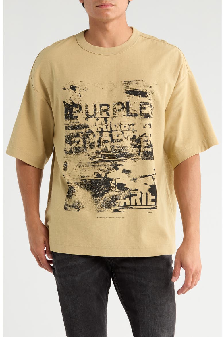 Oversize Logo Graphic T-Shirt, Main, color, TAN