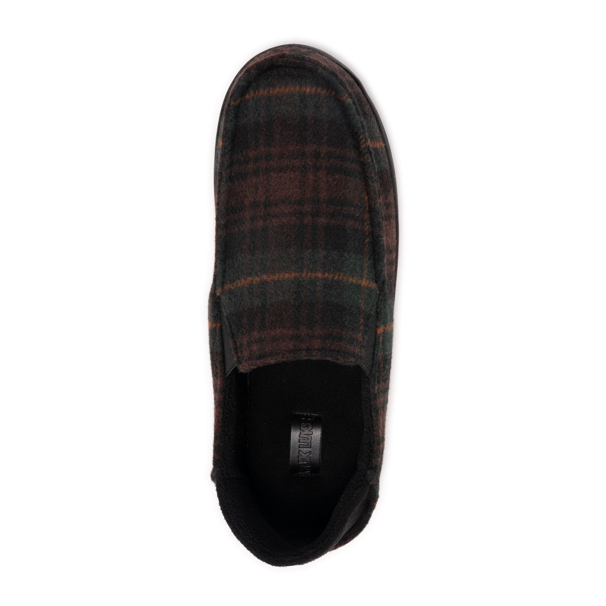 MUK LUKS Owen Step-Down Slipper, Alternate, color, Brown Plaid
