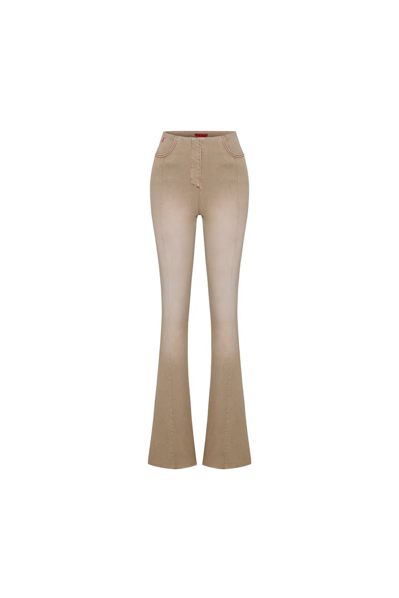 Cotton Coated Flare Pant, Main, color, BEIGE