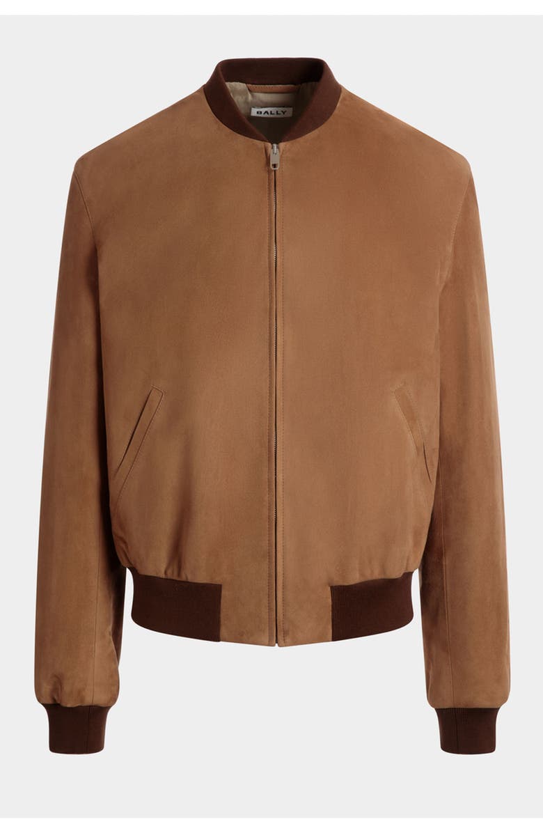 Bally Bomber in Suede, Main, color, Brown