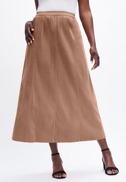 Stretch Denim Jegging Skirt (Plus Available)