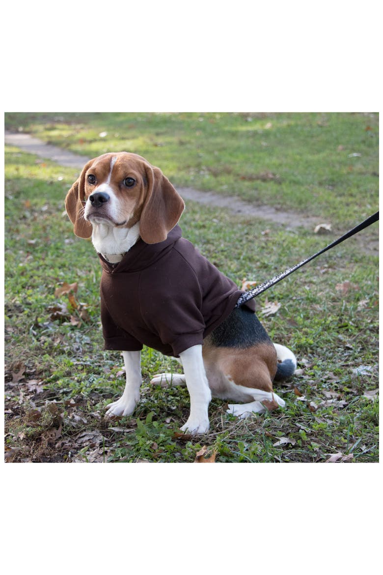 Fashion Plush Dog Hoodie, Alternate, color, BROWN