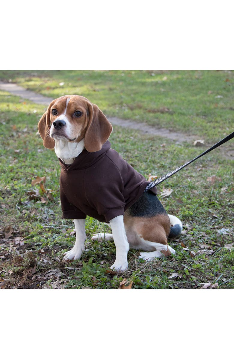 PET LIFE Fashion Plush Dog Hoodie, Alternate, color, Brown