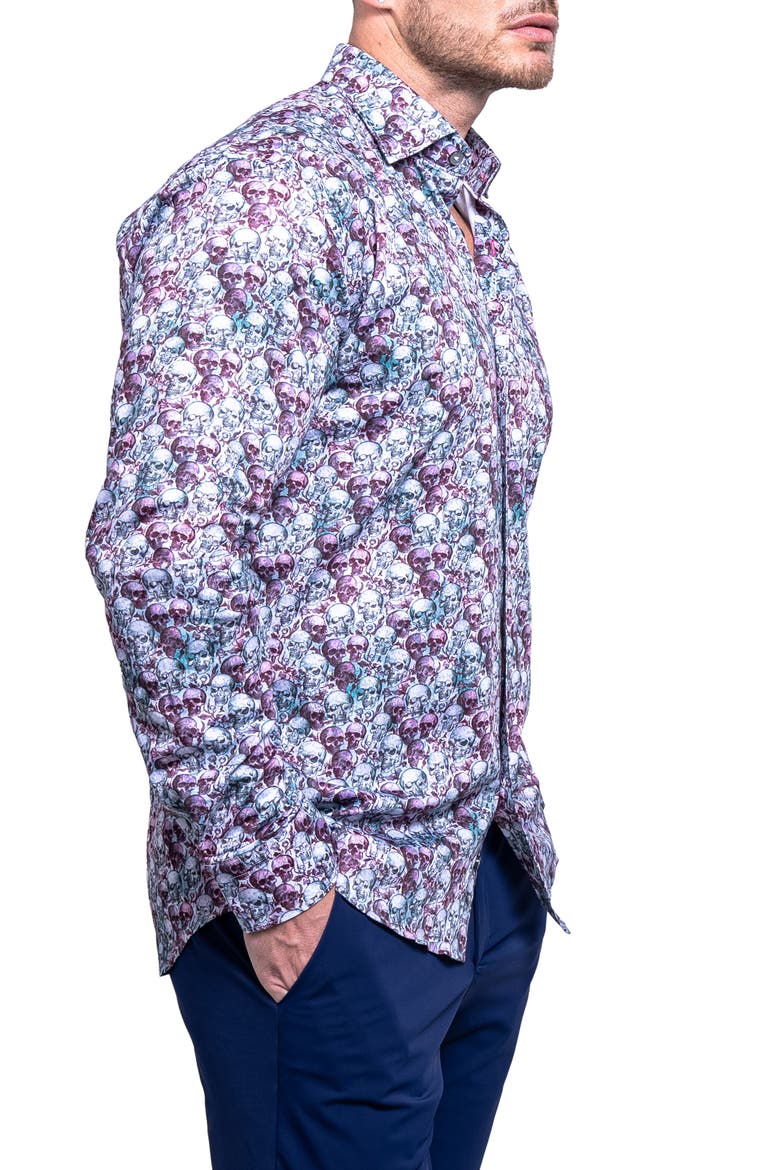 Fibonacci Resistance Contemporary Fit Button-Up Shirt, Alternate, color, PURPLE