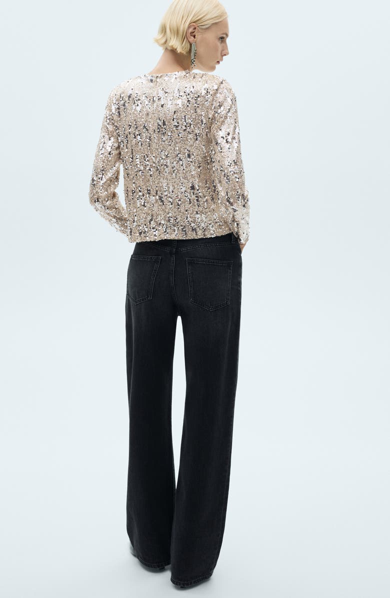 MANGO Sequin Long Sleeve T-Shirt, Alternate, color,