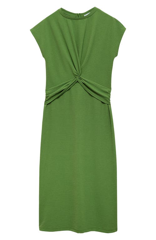 Mango Women's Knot Detail Midi-dress In Emerald Green
