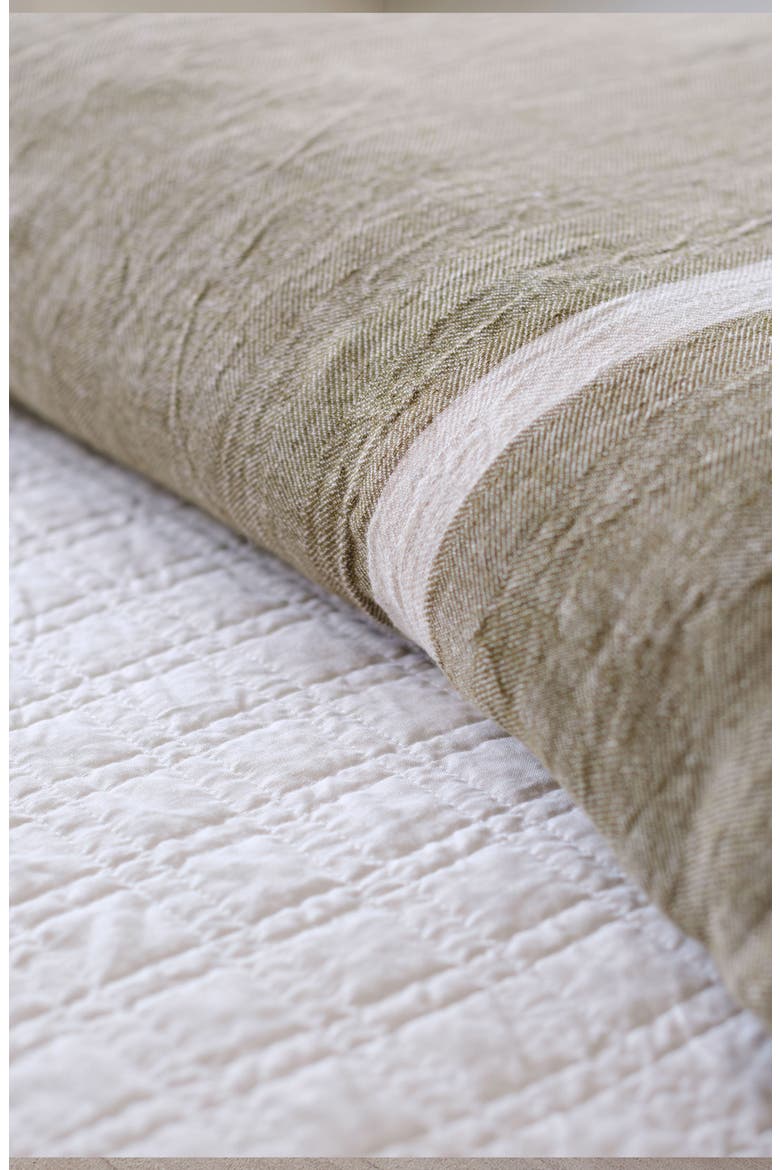 Rory Linen Euro Pillow Sham, Alternate, color, MOSS/ FLAX