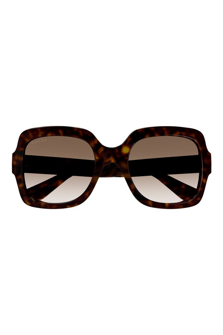 54mm Gradient Rectangular Sunglasses, Main, color, HAVANA