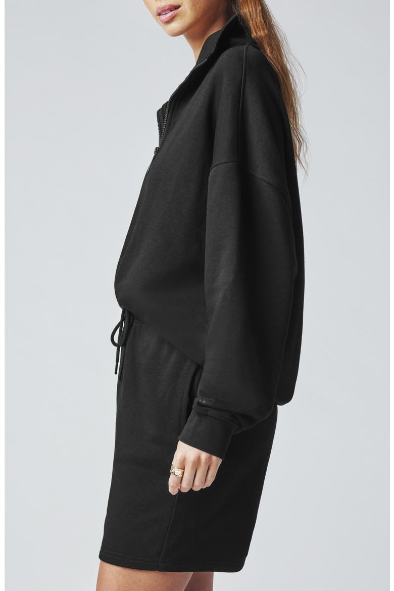 Cozy Crush Half-Zip Cotton Blend Sweatshirt, Alternate, color, BLACK