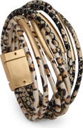 SAACHI Leopard Print Layered Cord Bracelet