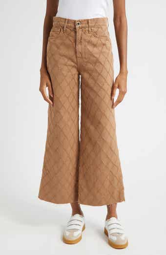 Veronica Beard High Waist Diamond Jacquard Crop Wide Leg Jeans