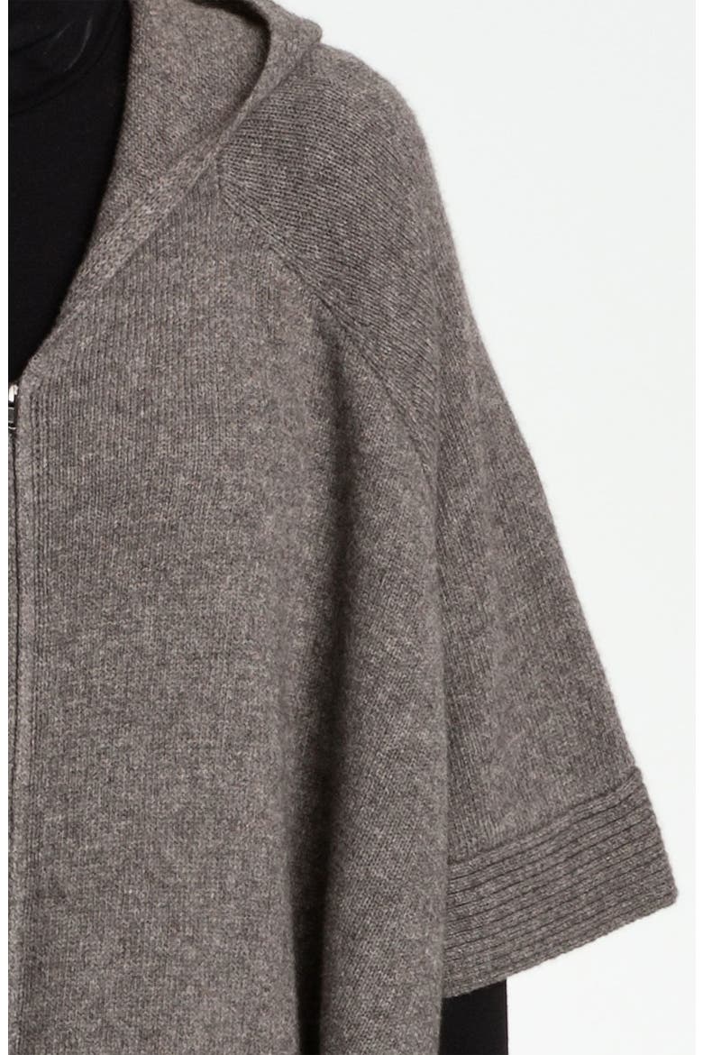 Yak & Wool Hooded Poncho, Alternate, color, ASH