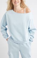 BP. Fleece Detail Off the Shoulder Sweatshirt
