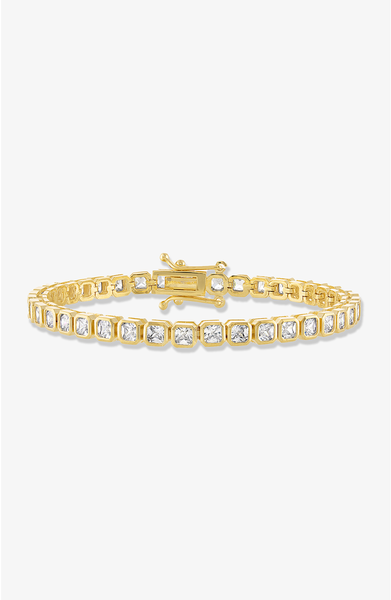 BEN ONI Square Bezel Tennis Bracelet, Main, color, Gold