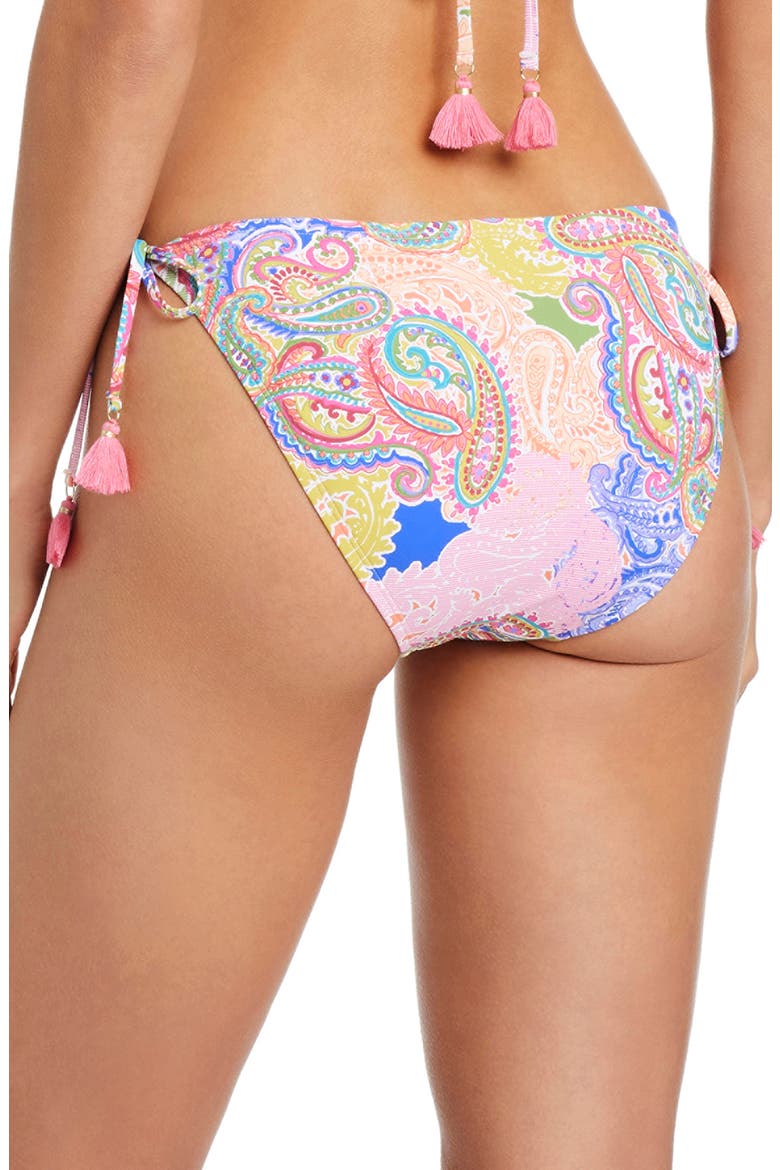 Side Tie Hipster Bikini Bottoms, Alternate, color, PINK MULTI