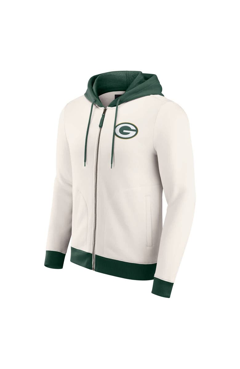 Darius Rucker Collection by Fanatics Men's Darius Rucker Collection by Fanatics Cream Green Bay Packers Distressed Graphics Full-Zip Hoodie, Alternate, color, 