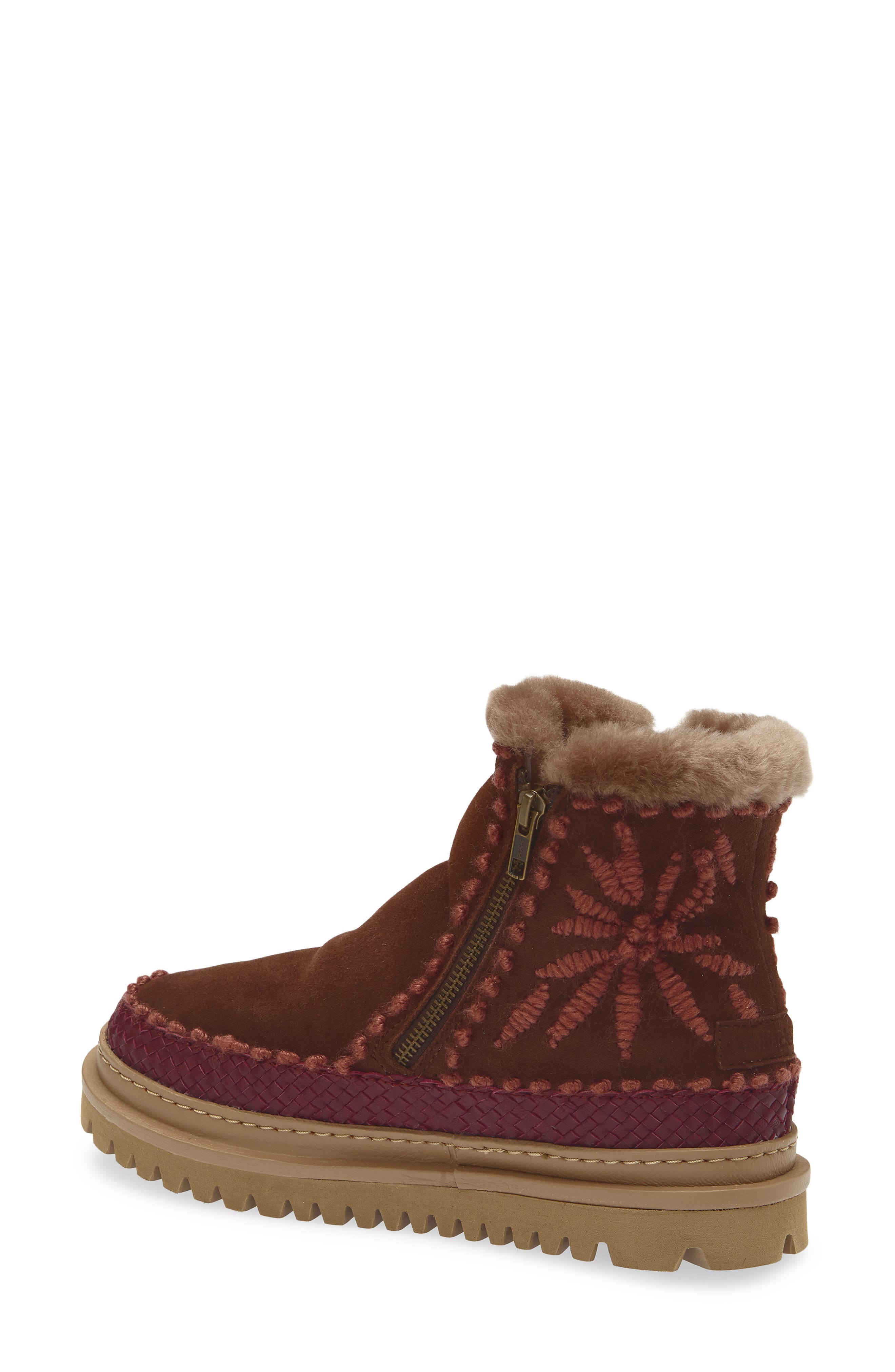 Laidback London Setsu 4.0 Genuine Shearling Lined Ankle Boot, Alternate, color, Chocolate Suede / Rosso