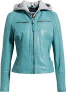 MAURITIUS Nola Leather Jacket with Removable Hoodie