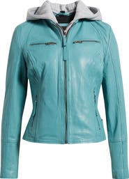 MAURITIUS Nola Leather Jacket with Removable Hoodie