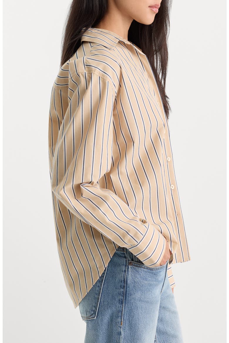 Poplin Easy Striped Cotton Shirt, Alternate, color, DUNE MULTI STRIPE