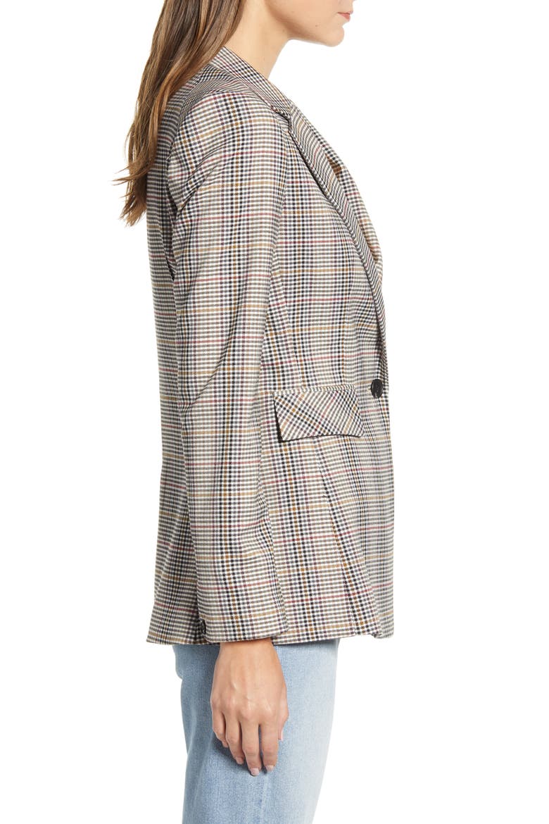 Melody Plaid Blazer, Alternate, color, RICH BLACK