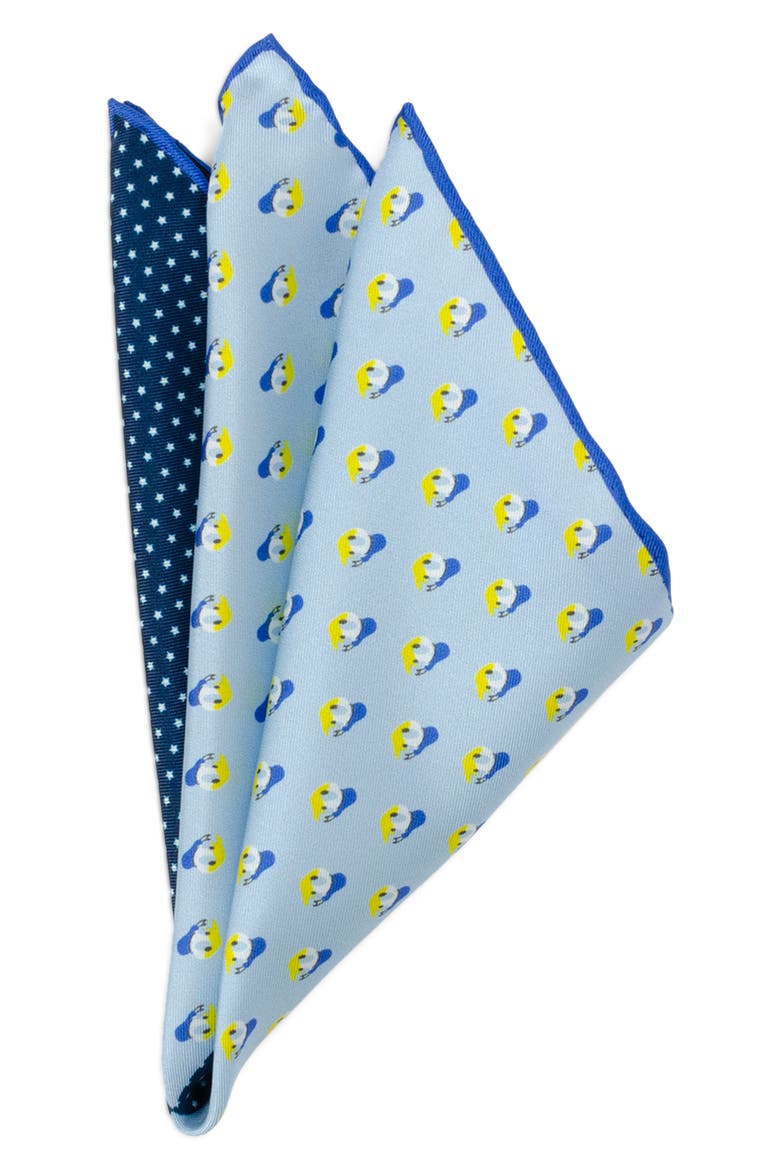 Donald Duck Silk Pocket Square, Main, color, BLUE