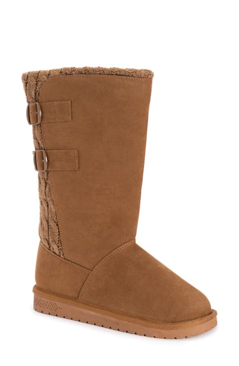 Jean Water-Resistant Faux Fur Buckle Boot