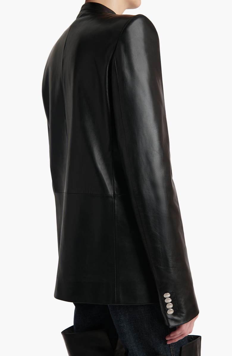 Khaite Elona Plongé Lambskin Leather Jacket, Alternate, color, Black