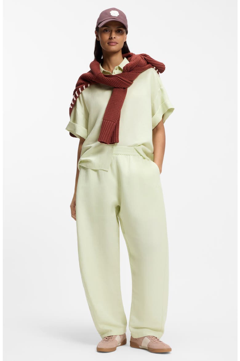 Linen Blend Balloon Trousers, Alternate, color, CUCUMBER
