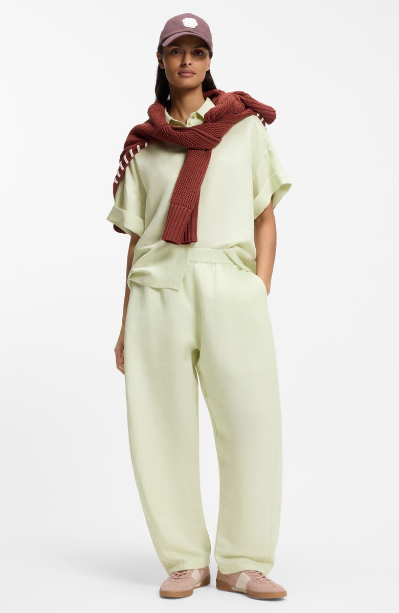BOSS Orange Linen Blend Balloon Trousers, Alternate, color, Cucumber