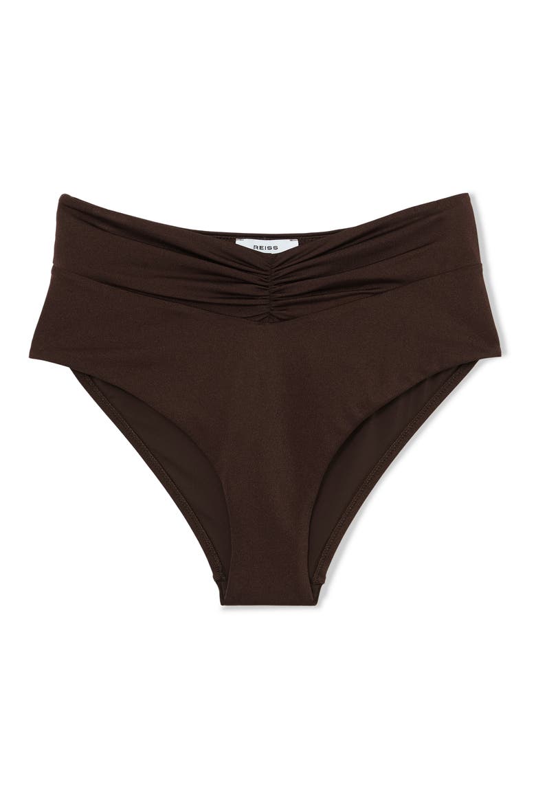 Maisie Metallic Wraparound Bikini Top, Alternate, color, CHOCOLATE BROWN