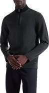 Bugatchi Quarter Zip Cotton Blend Piqué Pullover