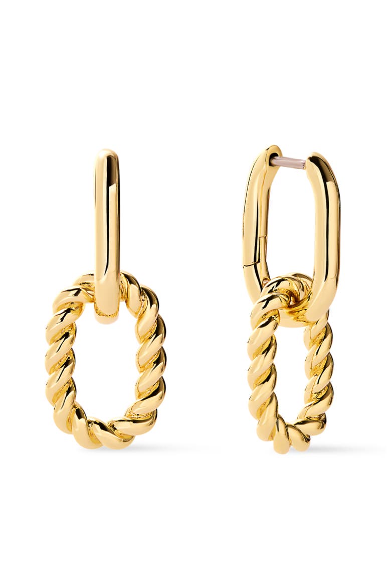 Gold Drop Earrings - Ash Double Mini, Main, color, Gold