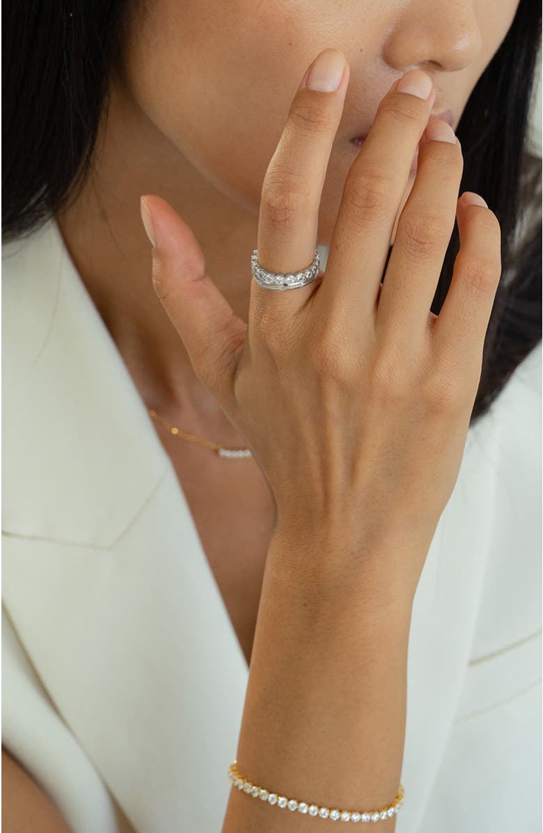 Bearfruit Jewelry Sterling Silver 18k Gold Plated Sabrina Ring Delicate Modern Dainty, Alternate, color, Silver