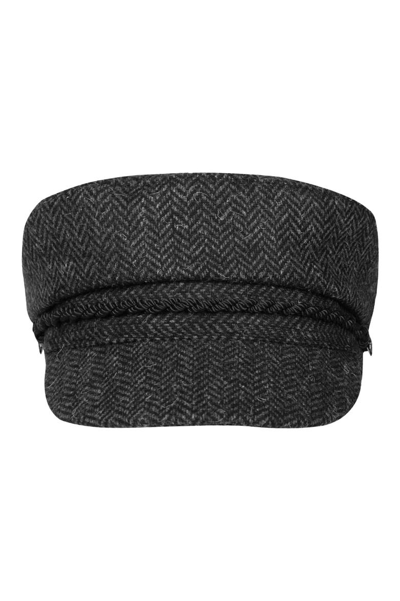 Herringbone Brim Cap, Main, color, CHARCOAL/ BLACK