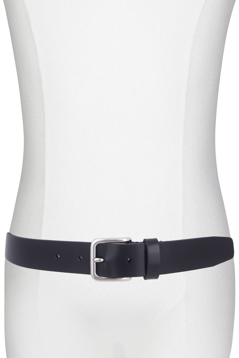 Leather Belt, Alternate, color, BLACK/ PALLADIUM