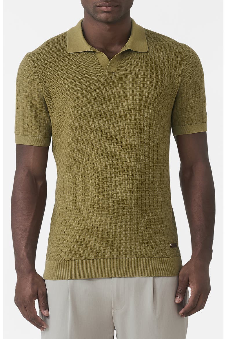 Nerano Slim Knit Polo, Main, color, Medium Green