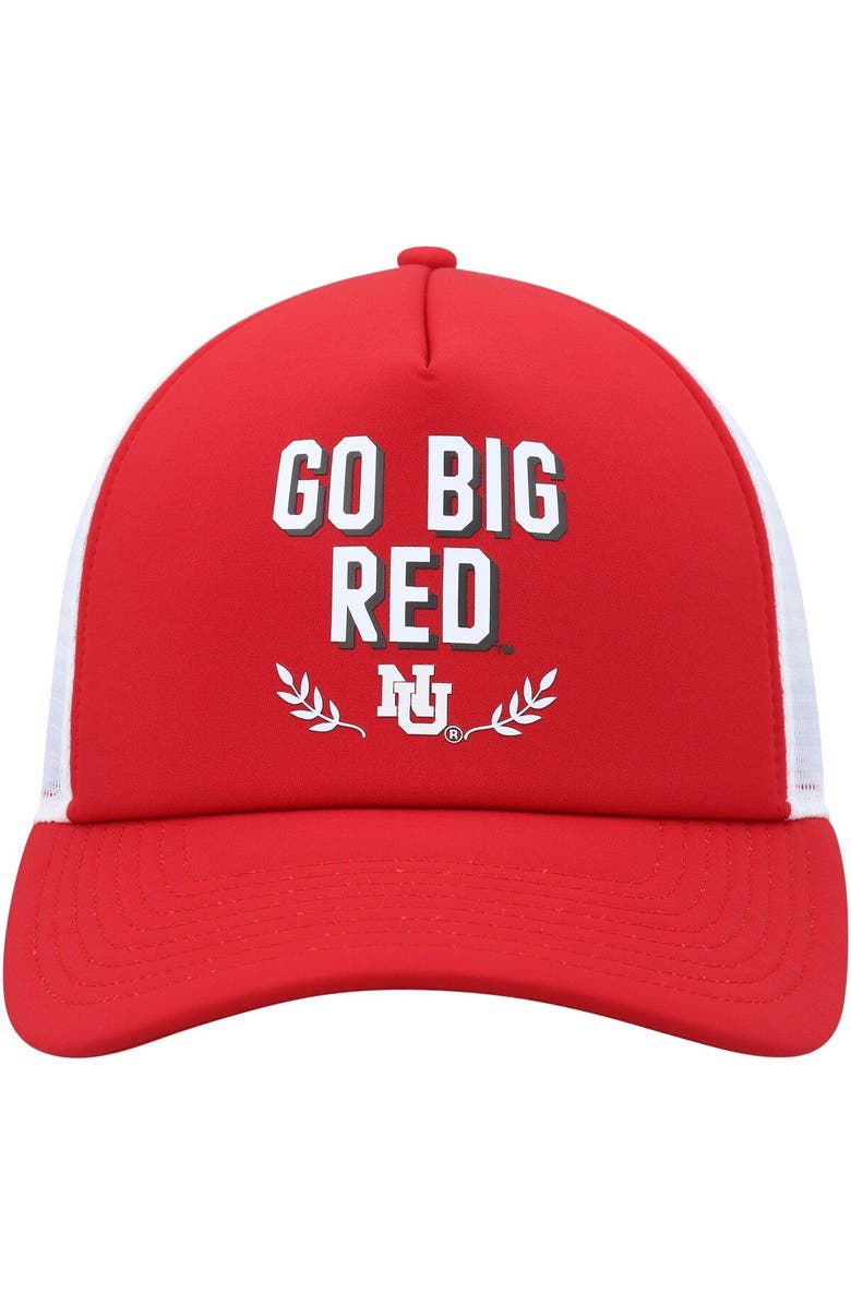 adidas Men's adidas Scarlet Nebraska Huskers Phrase Foam Front Trucker Adjustable Hat, Alternate, color, Scarlet