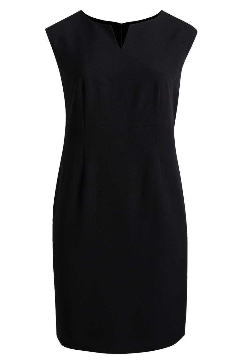 Notch Neckline Sleeveless Sheath Dress, Alternate, color, BLACK
