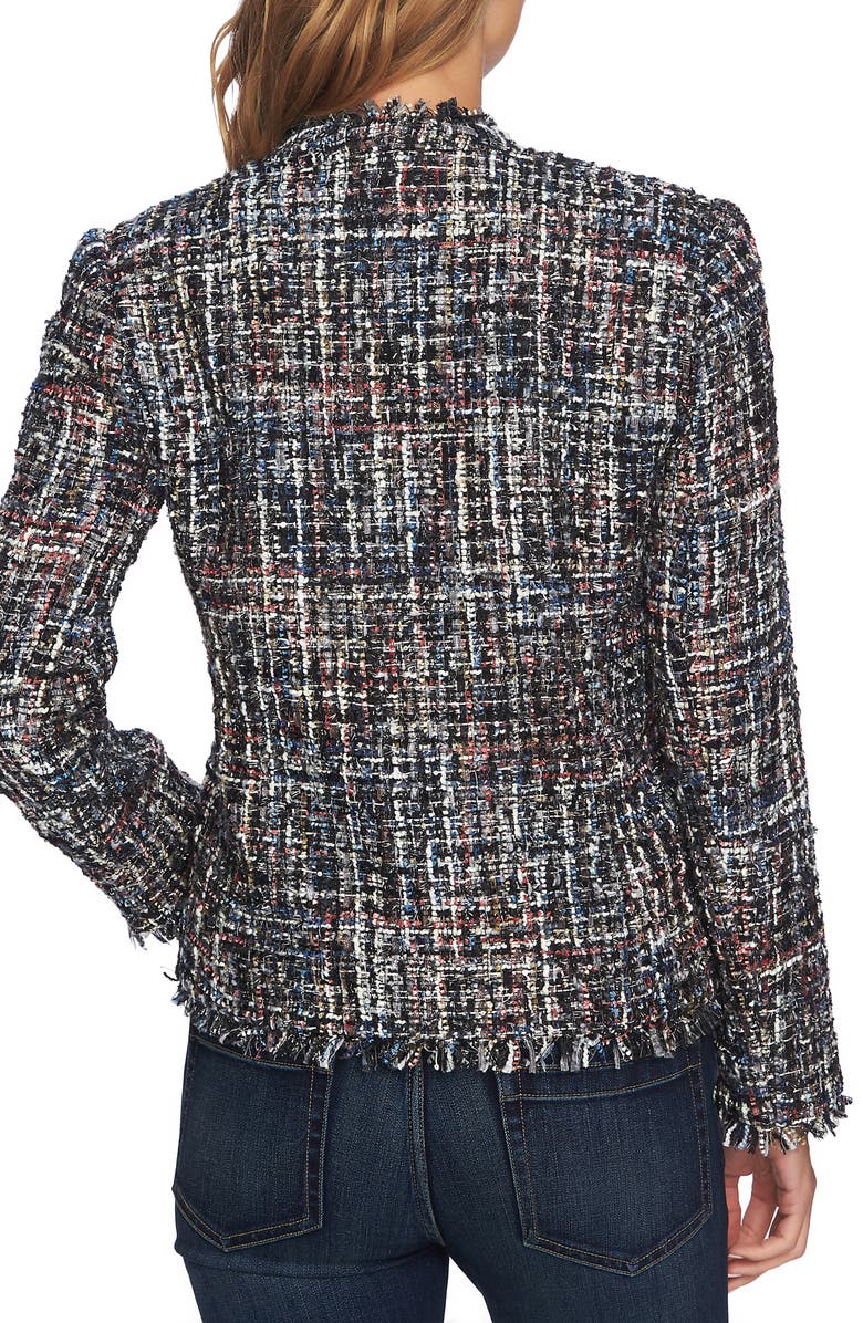 CeCe Multi Tweed Moto Jacket, Alternate, color, 