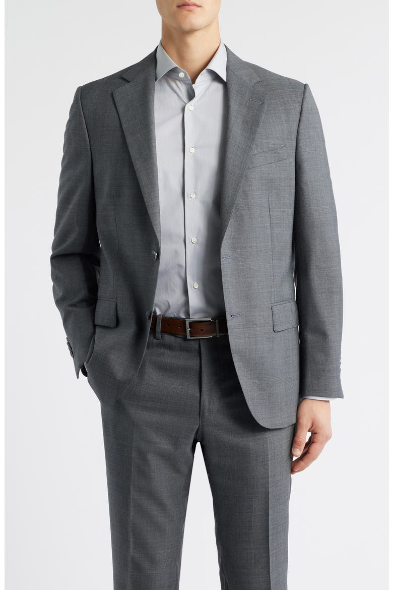Hartford Classic Fit Charcoal Grey Glen Check Wool Suit, Alternate, color, CHARCOAL