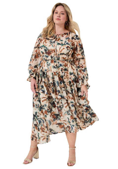 Tiered Pleated Midi Dress (Plus Available)